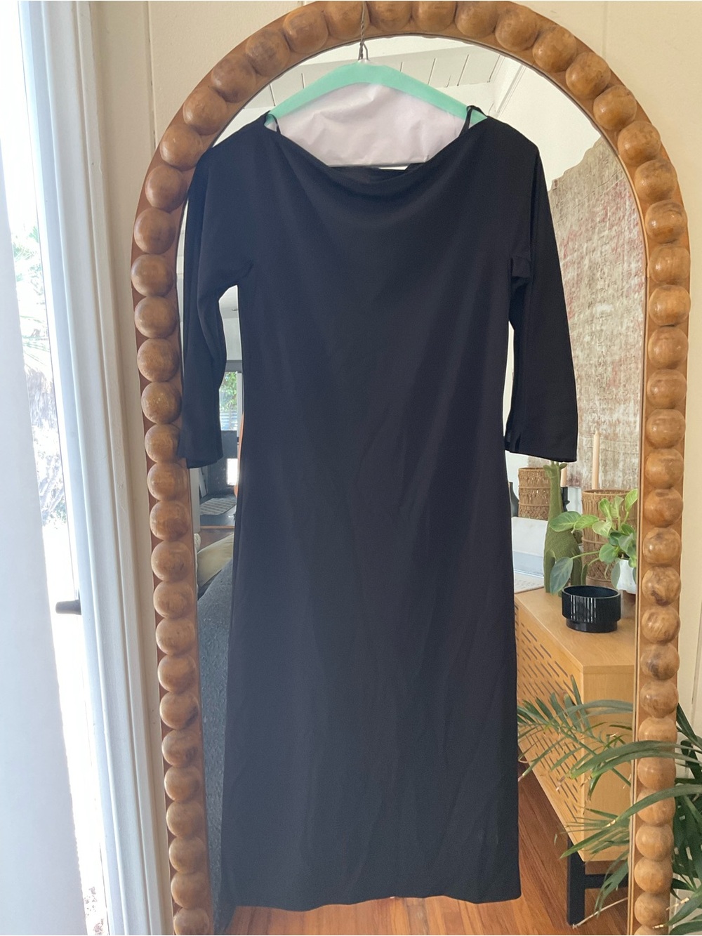 Laundry By Shelli Segal Black Boatneck Midi Dress